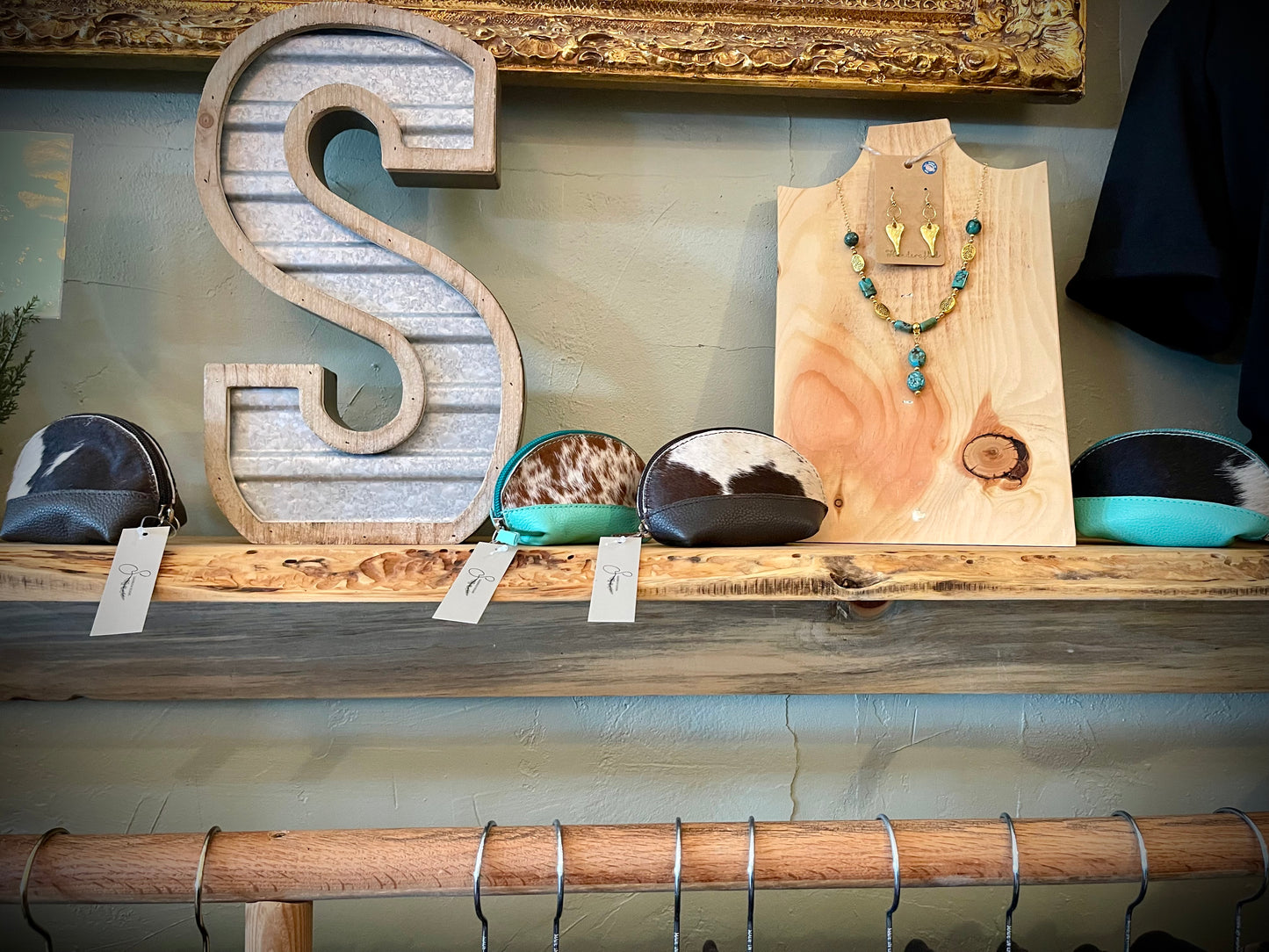 Monedero de piel de vacuno marrón