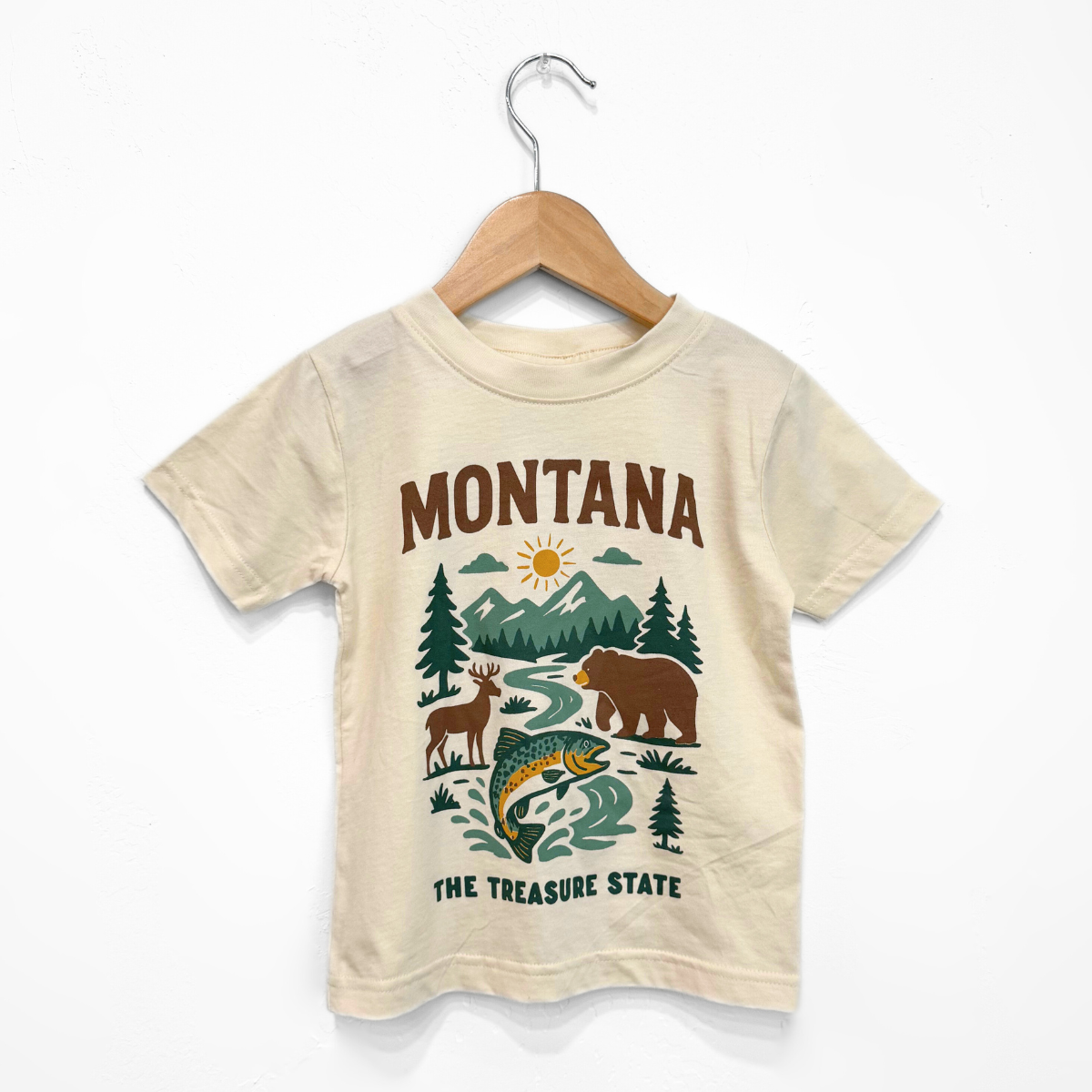 Montana Treasure State Toddler Tee - Natural