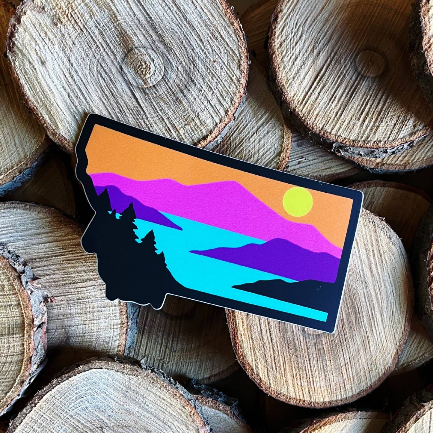 PEGATINA DEL LAGO DE MONTANA