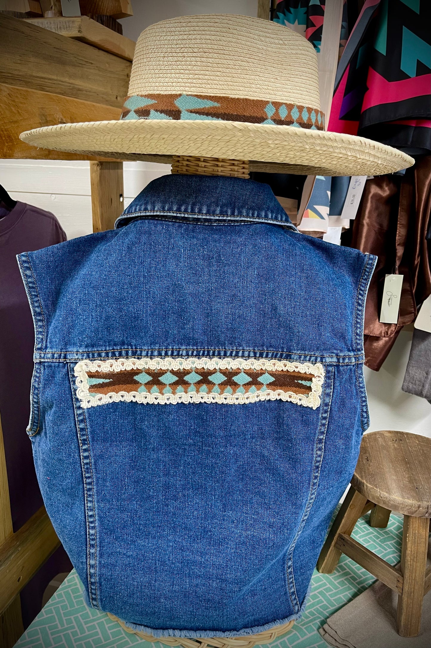 Pendleton Wool Hand-Embellished Denim Vests