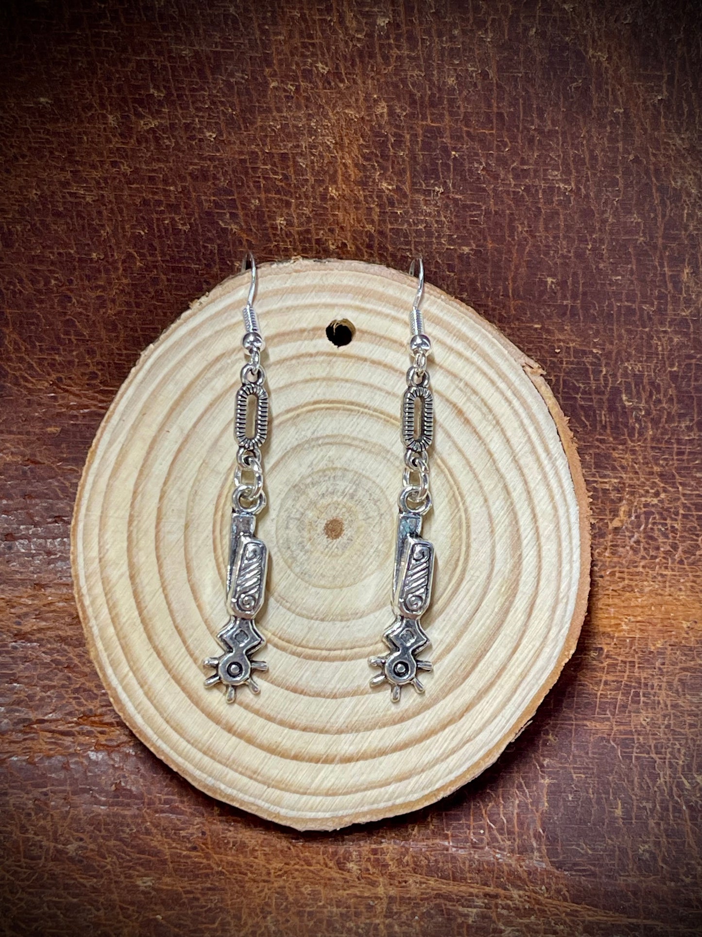 Crazy Kate Designs Hand-Beaded Earrings (The Rodeo Collection-Silver)