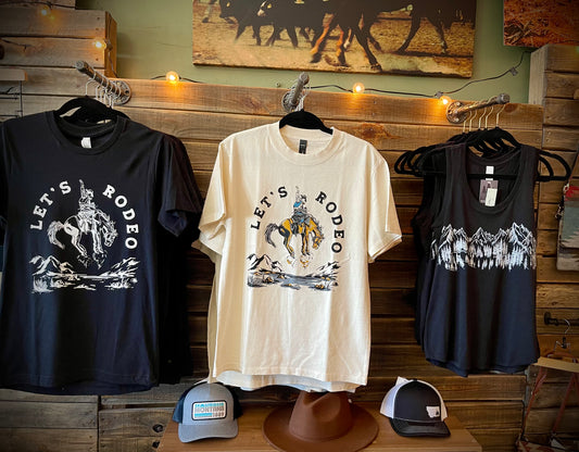 “Let's Rodeo” Unisex Tee - Faded Ecru
