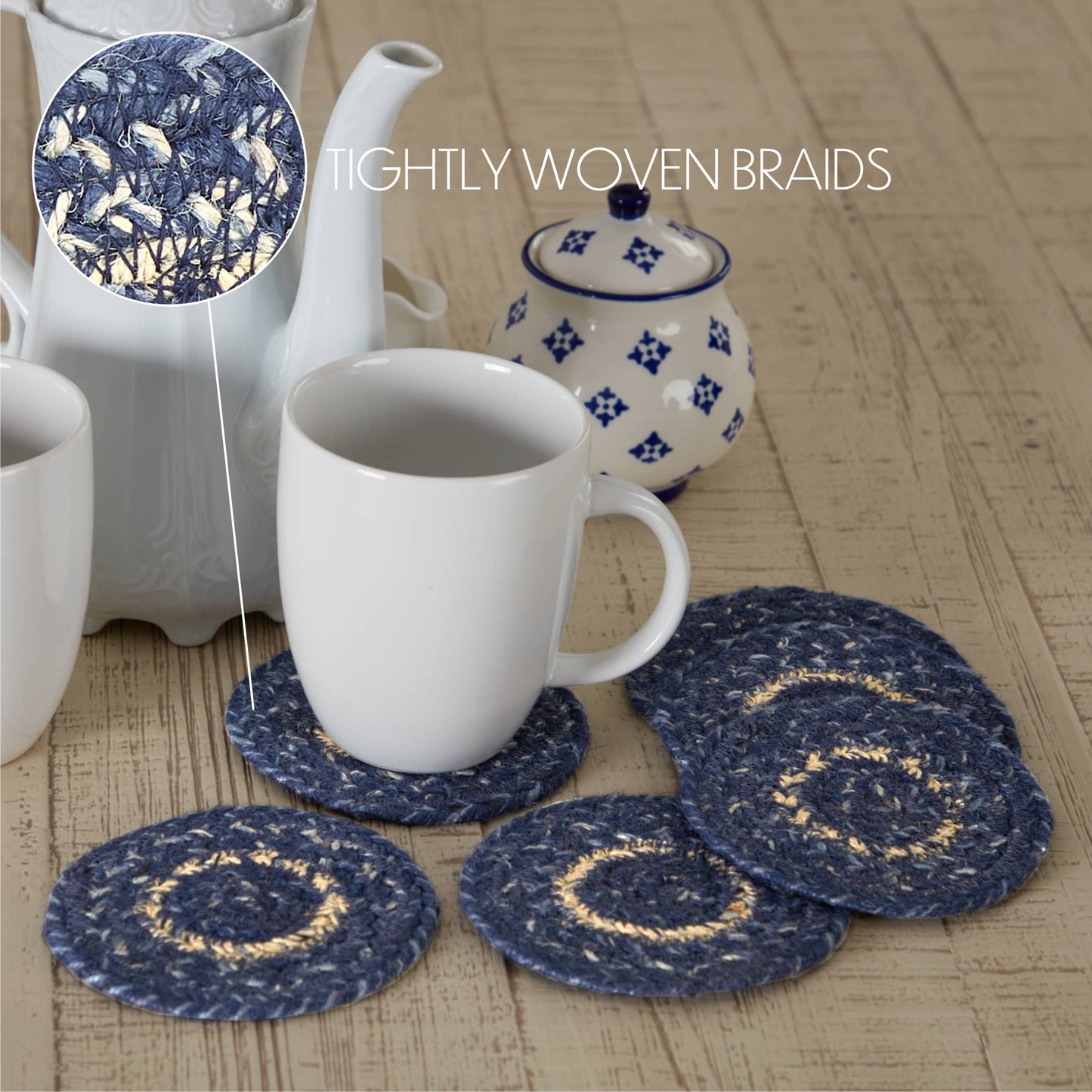“Great Falls” Blue Jute Coaster (Set of 4)