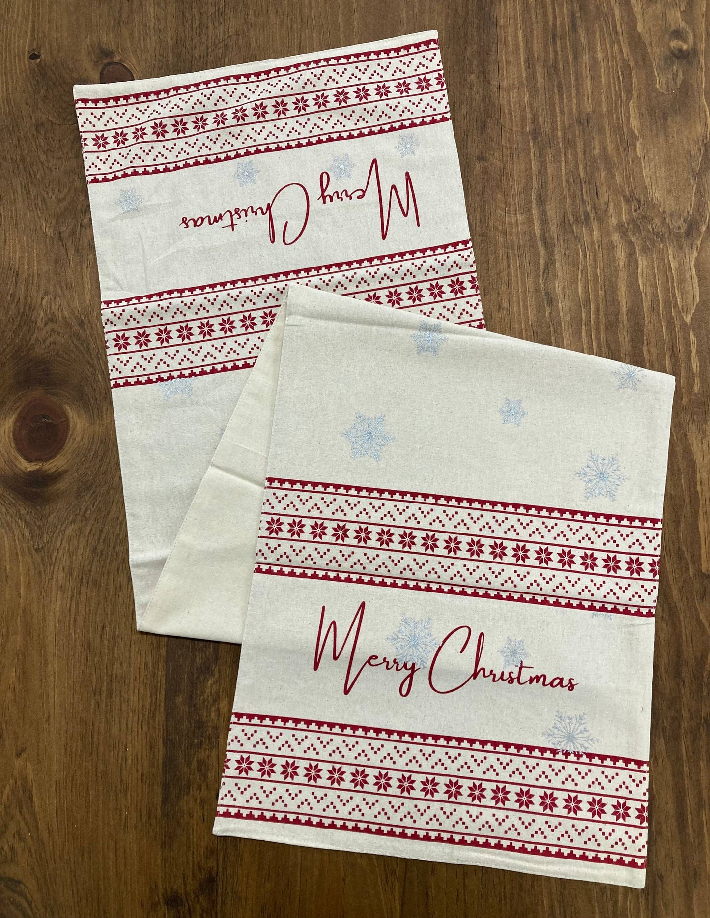 Camino color canela Feliz Navidad 14x56 pulgadas