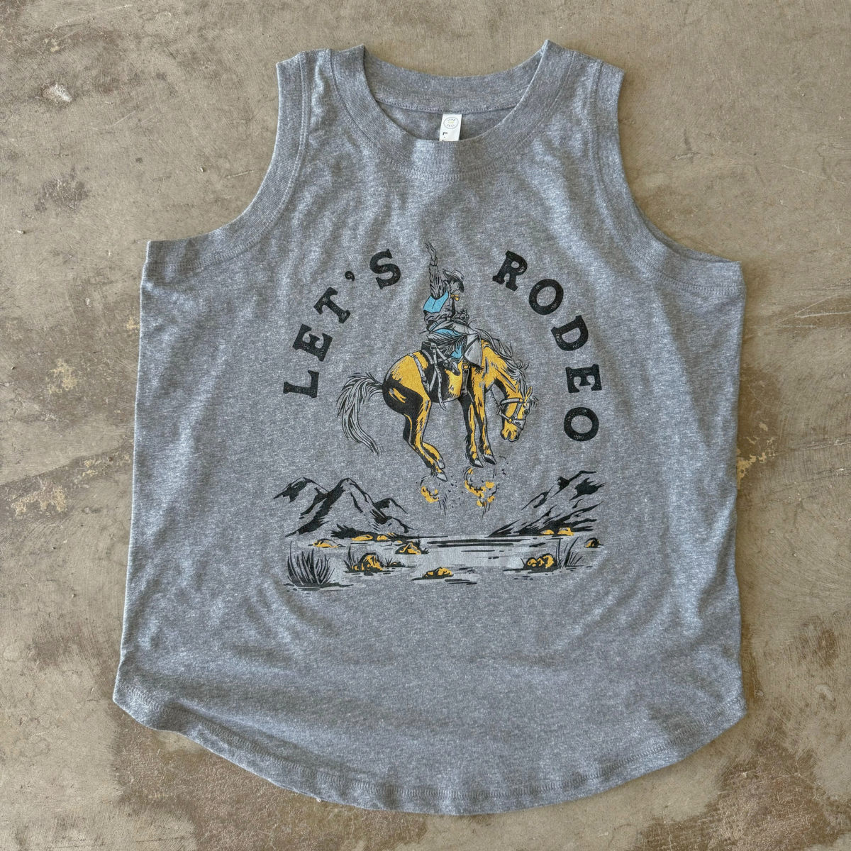 Let's Rodeo Ladies Tank - Granite Heather