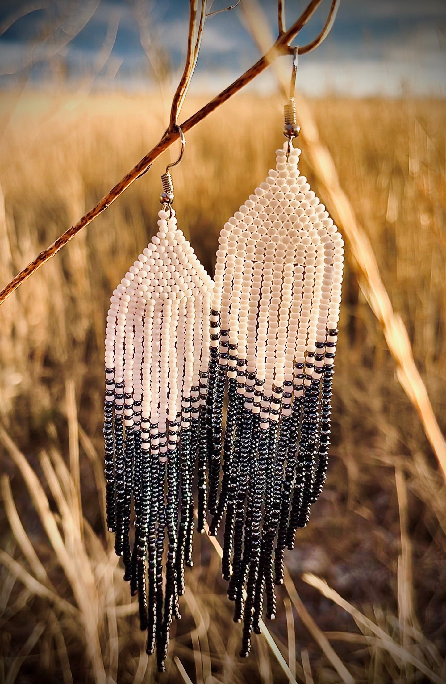 The Josie Beaded Earrings in White/Black Multi (Special Order only, NOT IN STOCK)