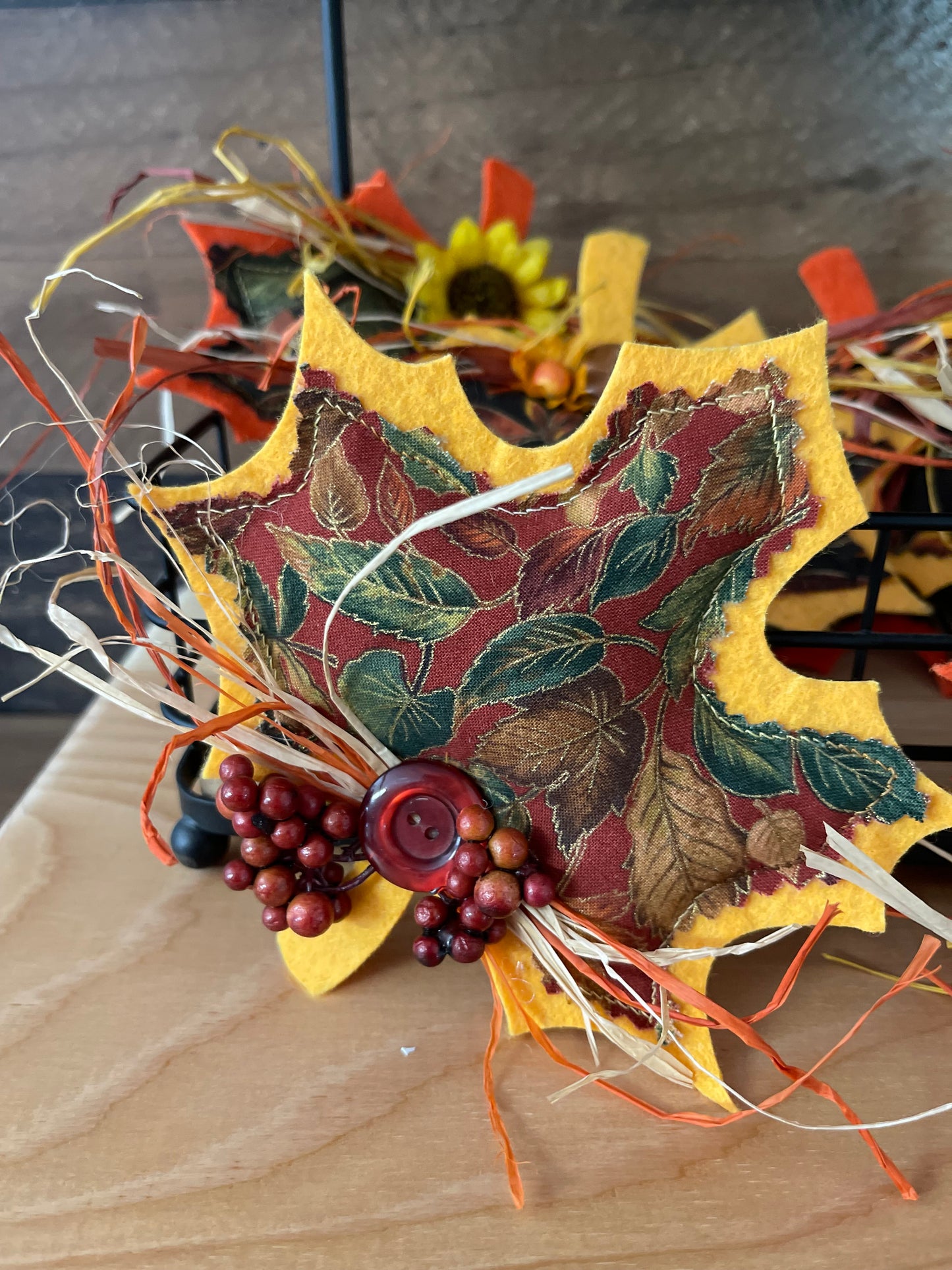 Fall Decorated “Puff” Decor:  Leaf/Pumpkin