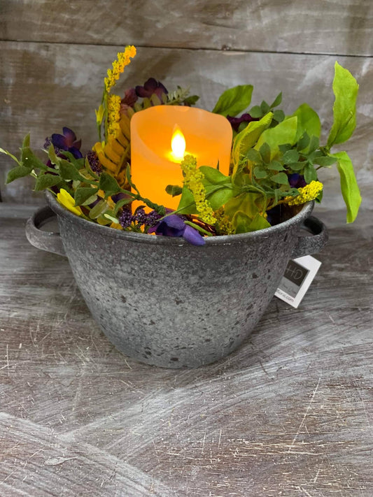 Decoración de cuenco rústico (tamaño mediano con asas)