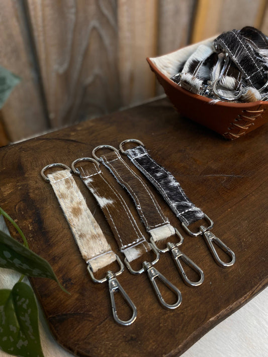 Cowhide Keychain Wristlet 