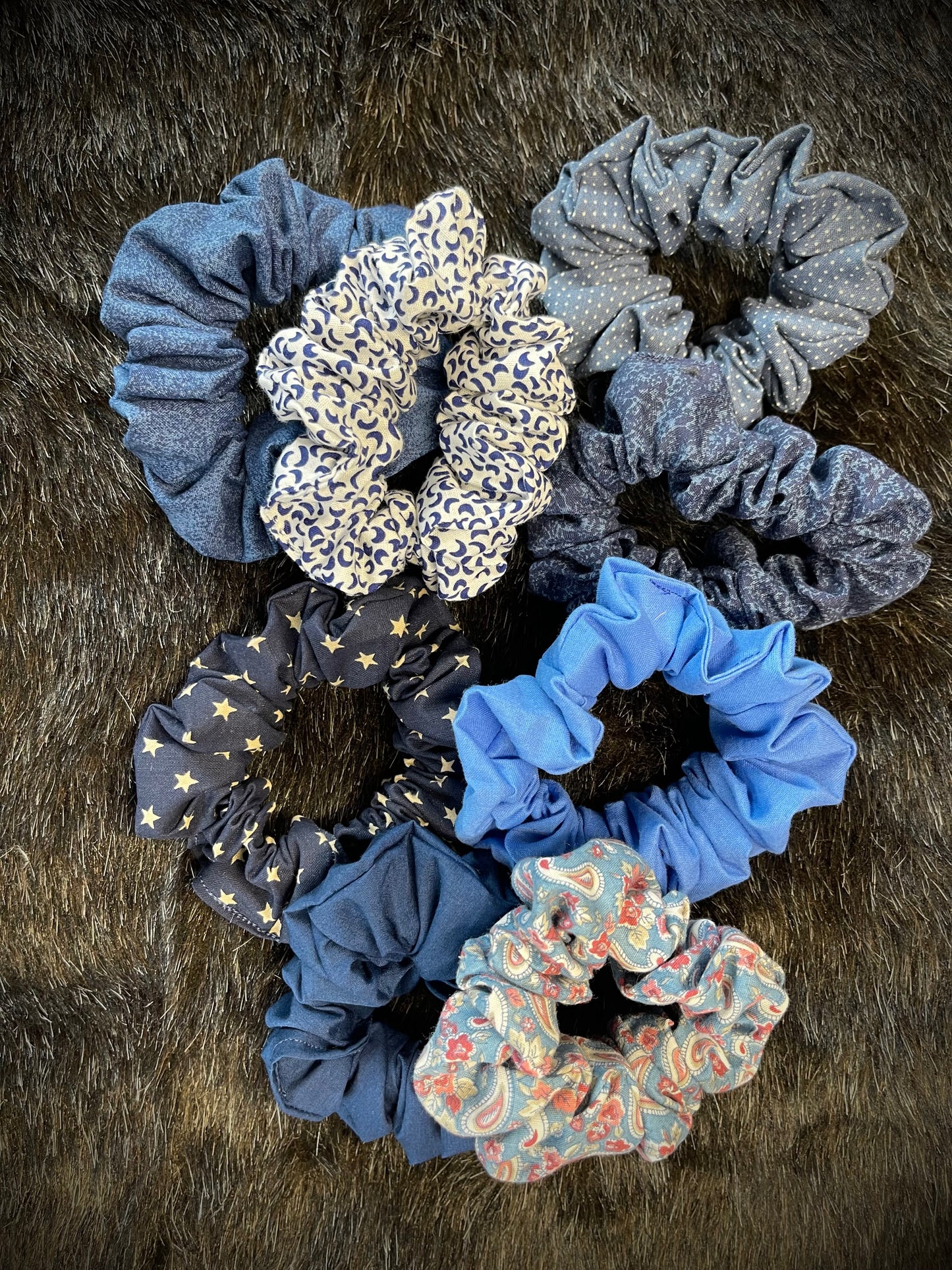 "Moody Blues" Hair Scrunchies