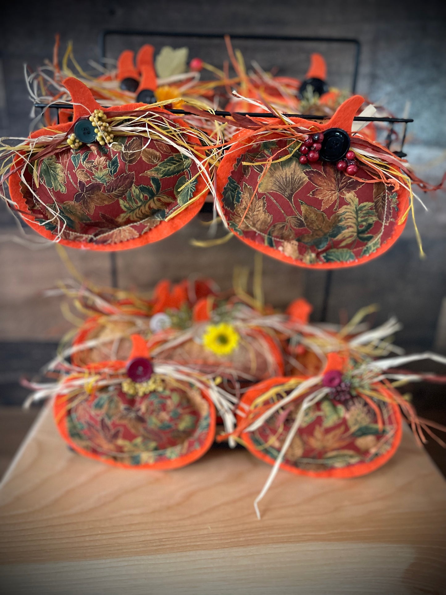 Fall Decorated “Puff” Decor:  Leaf/Pumpkin