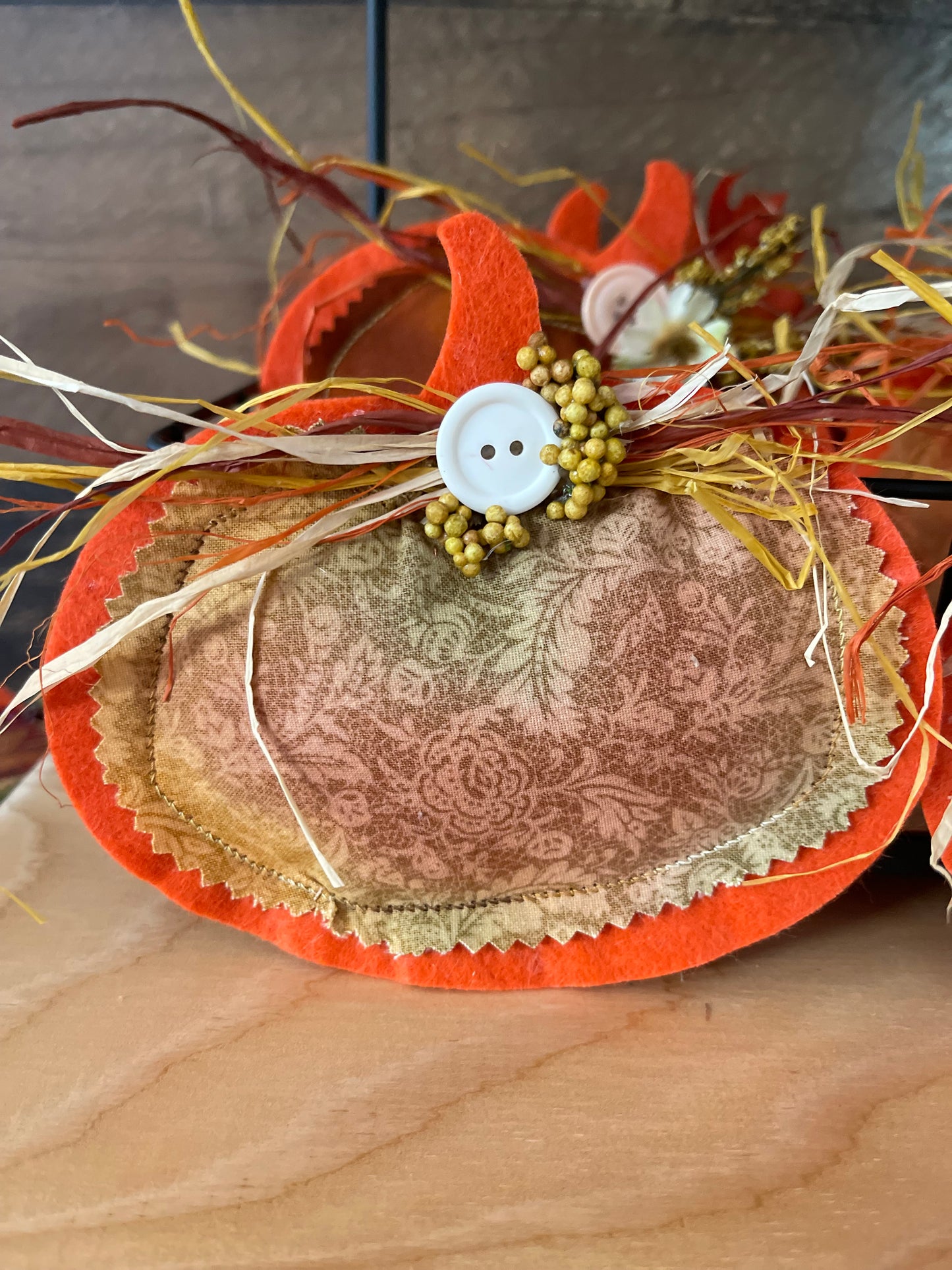 Fall Decorated “Puff” Decor:  Leaf/Pumpkin