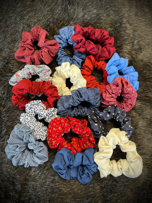 "Rustic Reds" Hair Scrunchies
