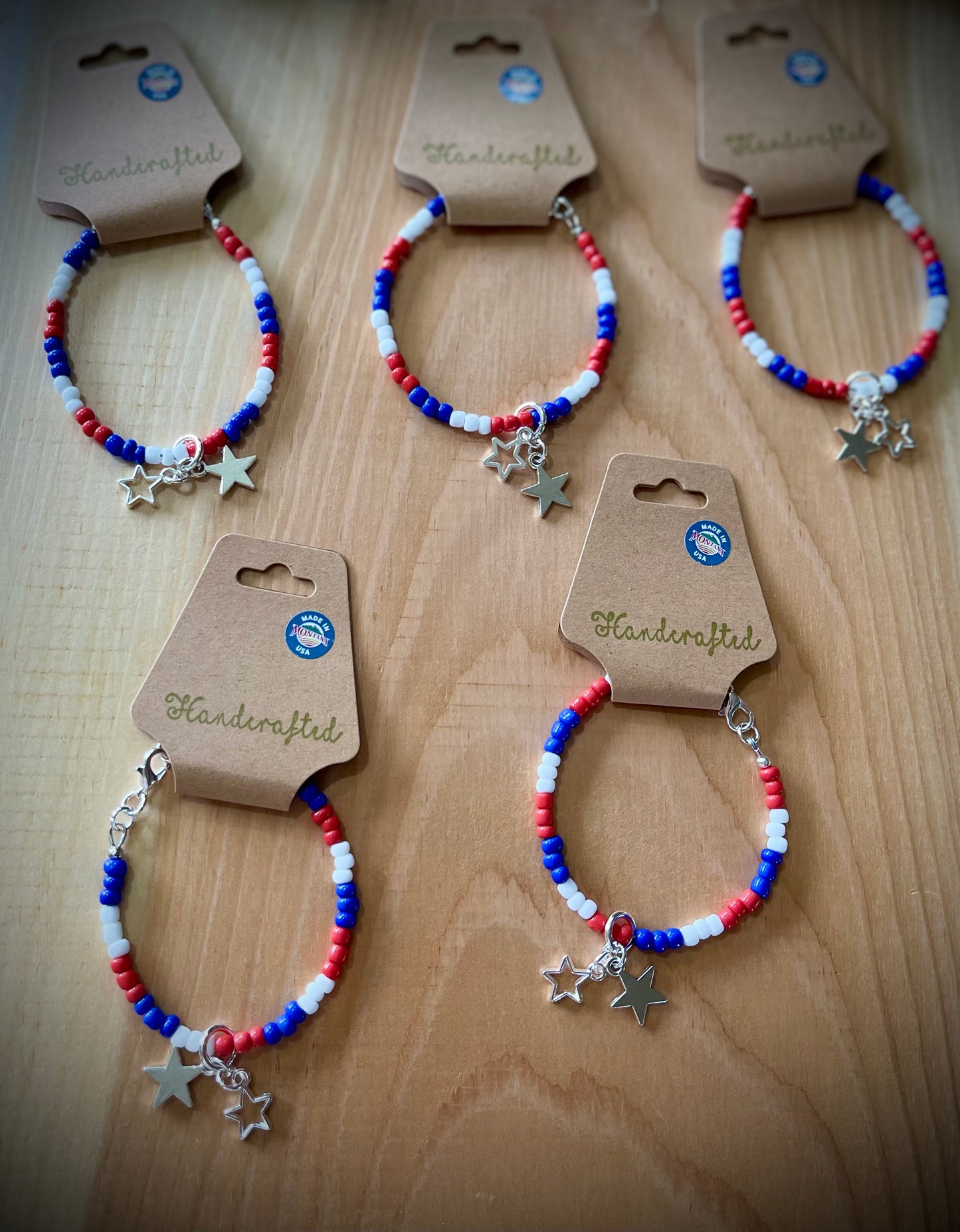 Americana Hand-Beaded Bracelets