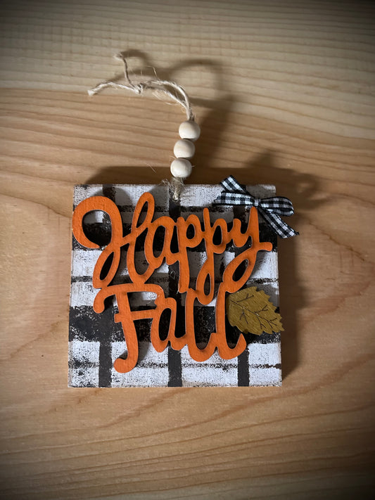“Happy Fall” Handcrafted Harvest Ornaments