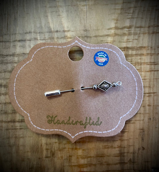 Alfileres de sombrero hechos a mano exclusivos de Sagebrush - Plata