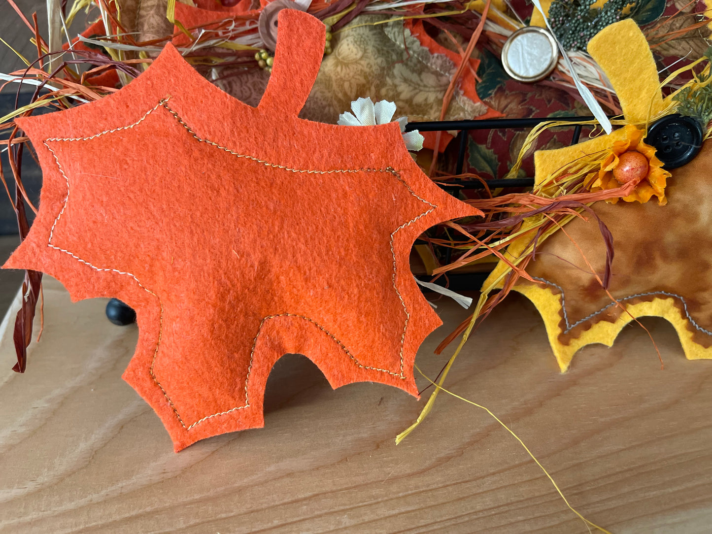 Fall Decorated “Puff” Decor:  Leaf/Pumpkin