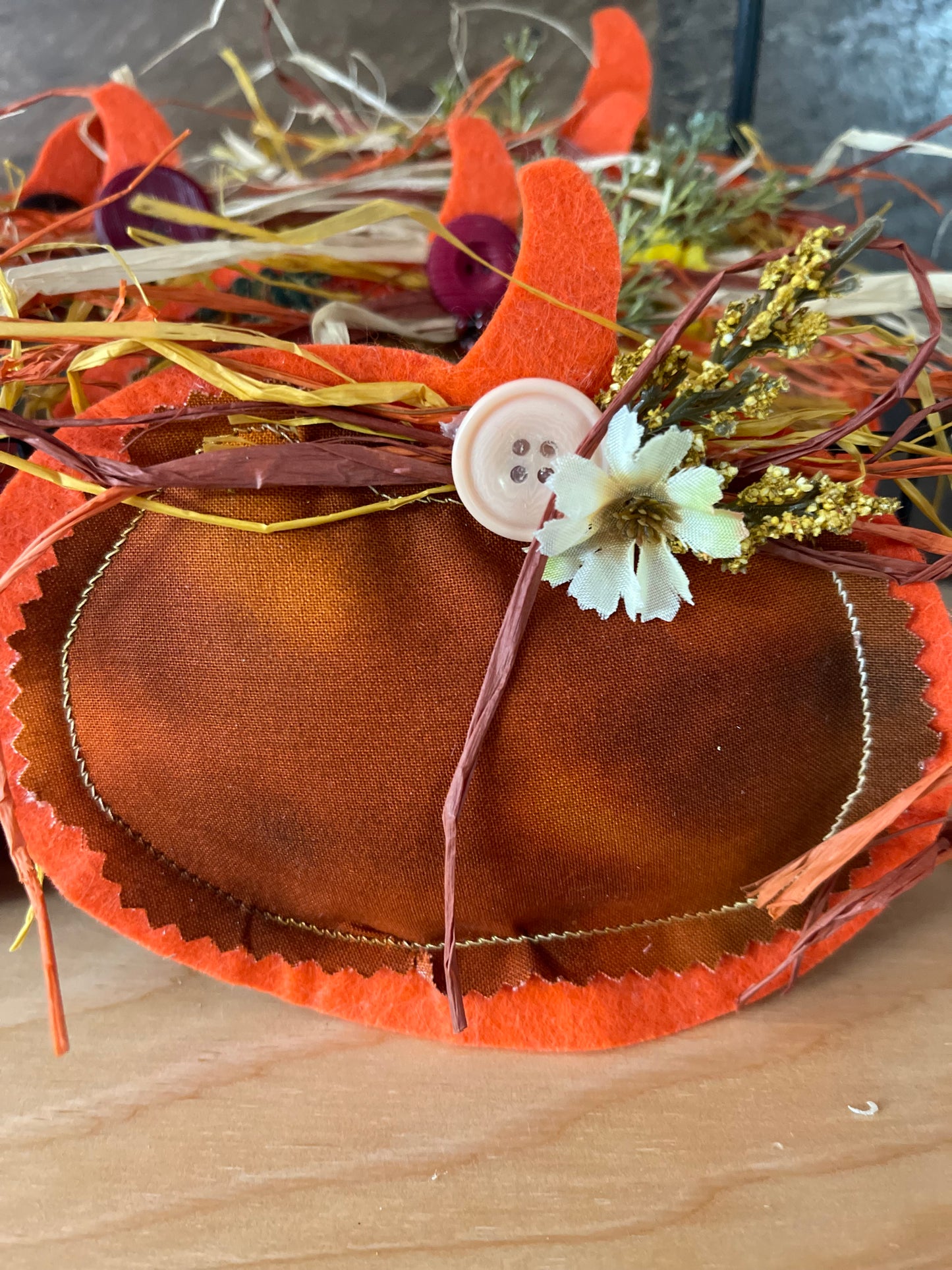 Fall Decorated “Puff” Decor:  Leaf/Pumpkin