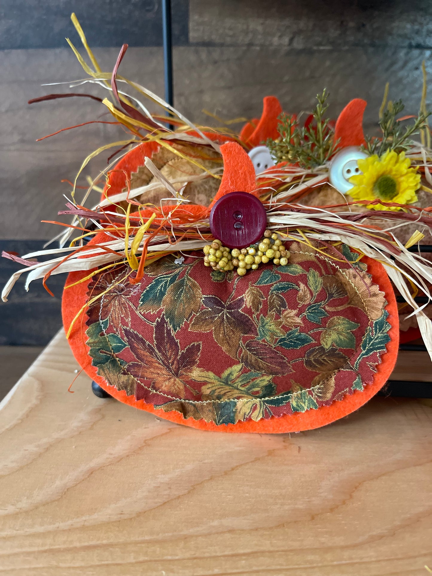 Fall Decorated “Puff” Decor:  Leaf/Pumpkin