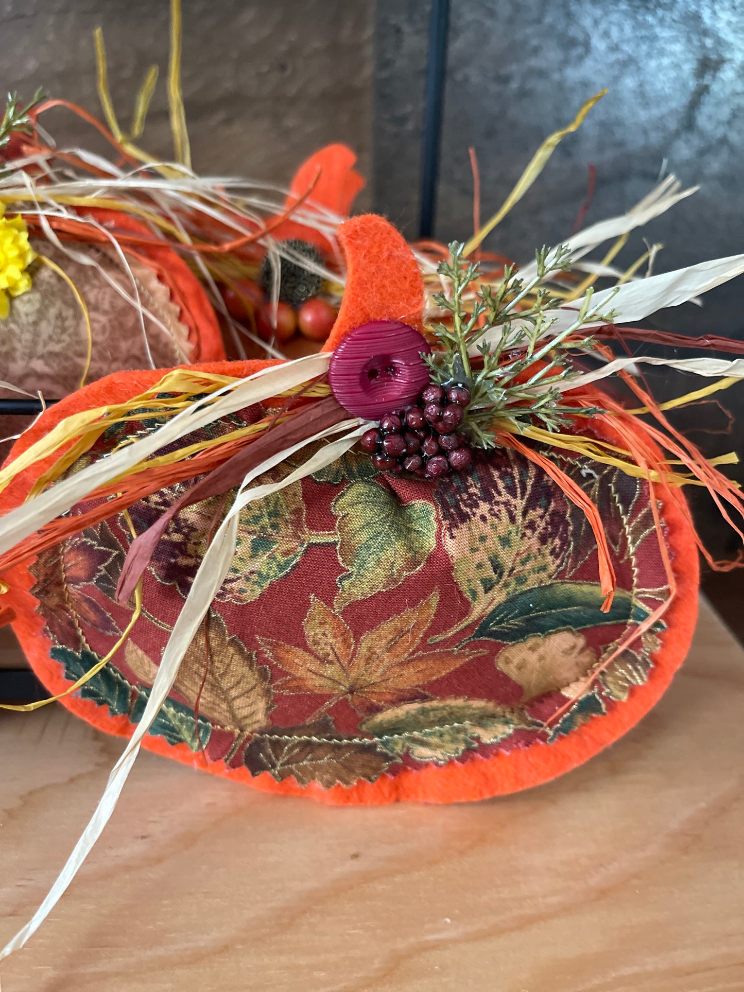 Fall Decorated “Puff” Decor:  Leaf/Pumpkin