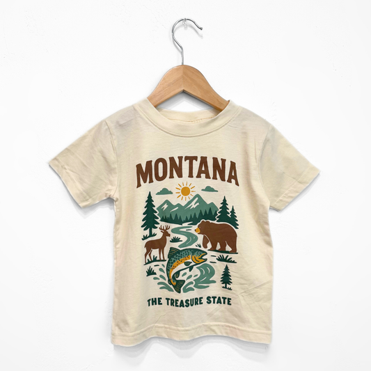 Montana Treasure State Toddler Tee - Natural