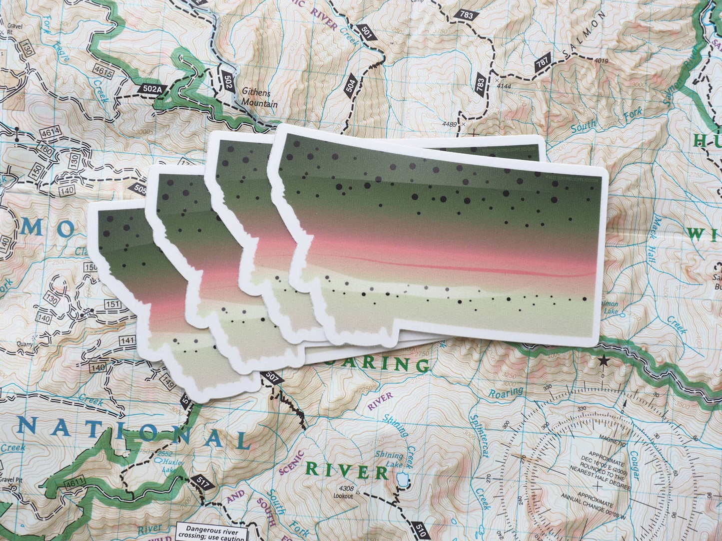 Rainbow Trout Montana Fishing Sticker - Fly Fishing Decal