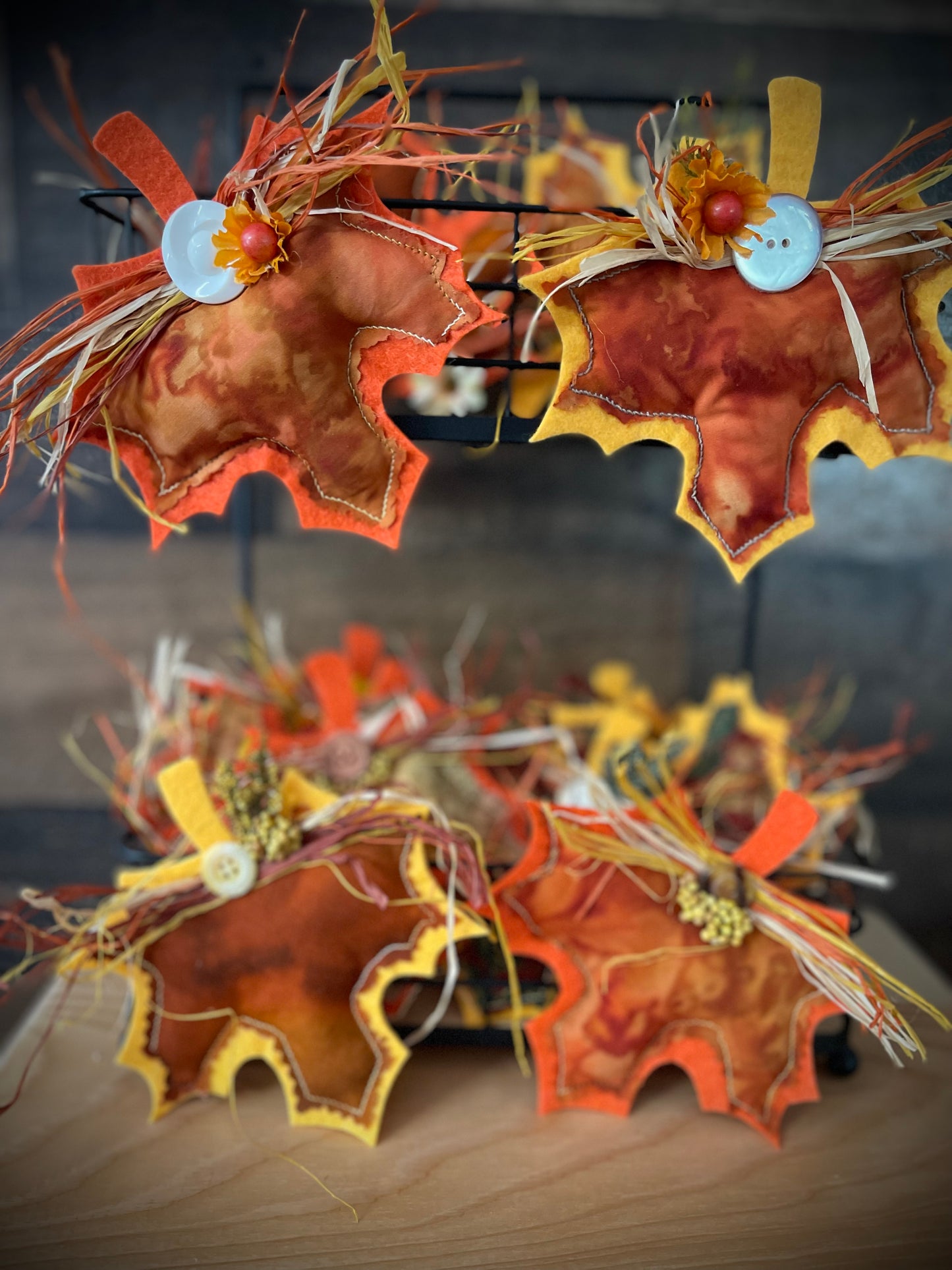 Fall Decorated “Puff” Decor:  Leaf/Pumpkin