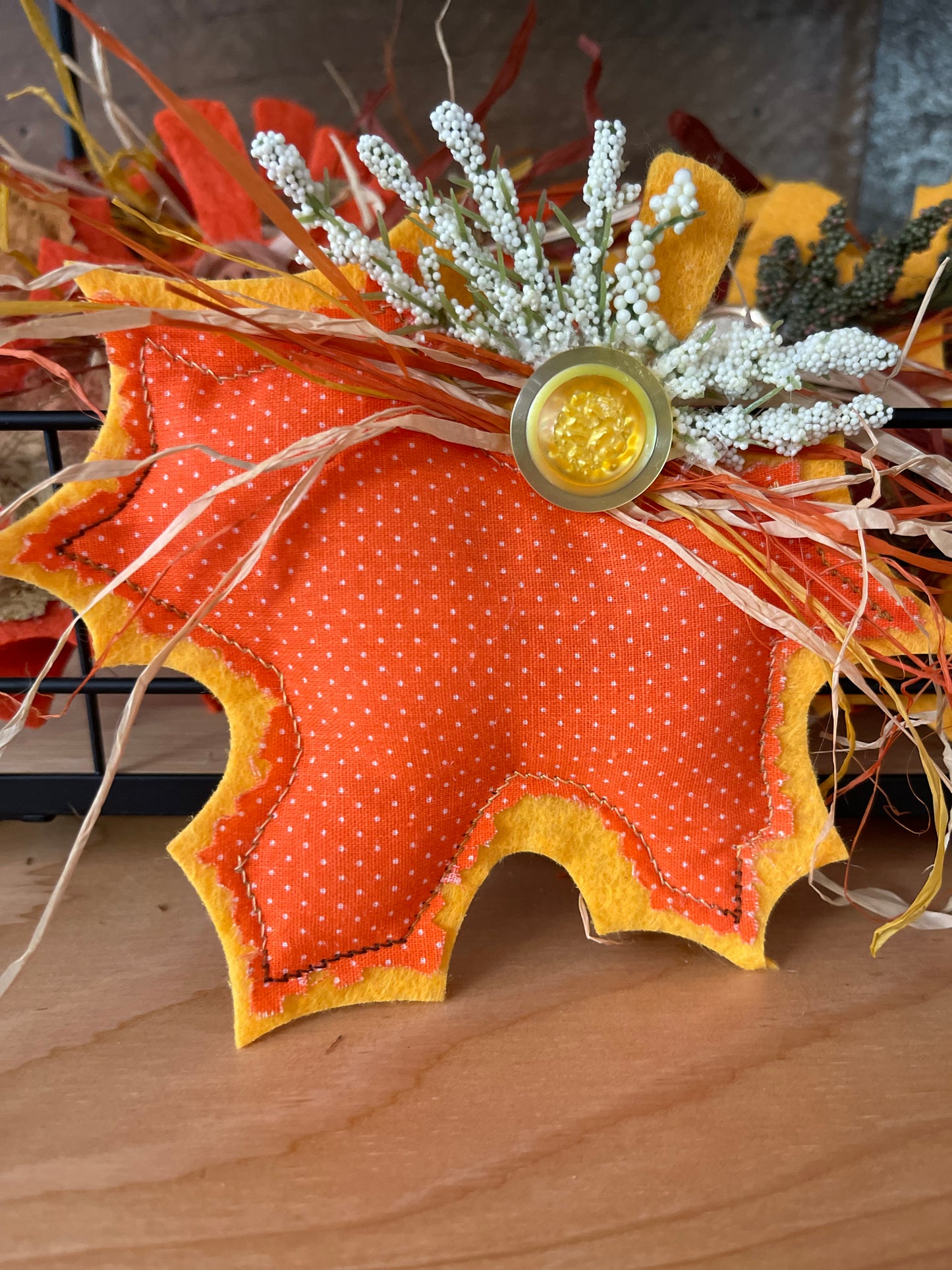 Fall Decorated “Puff” Decor:  Leaf/Pumpkin