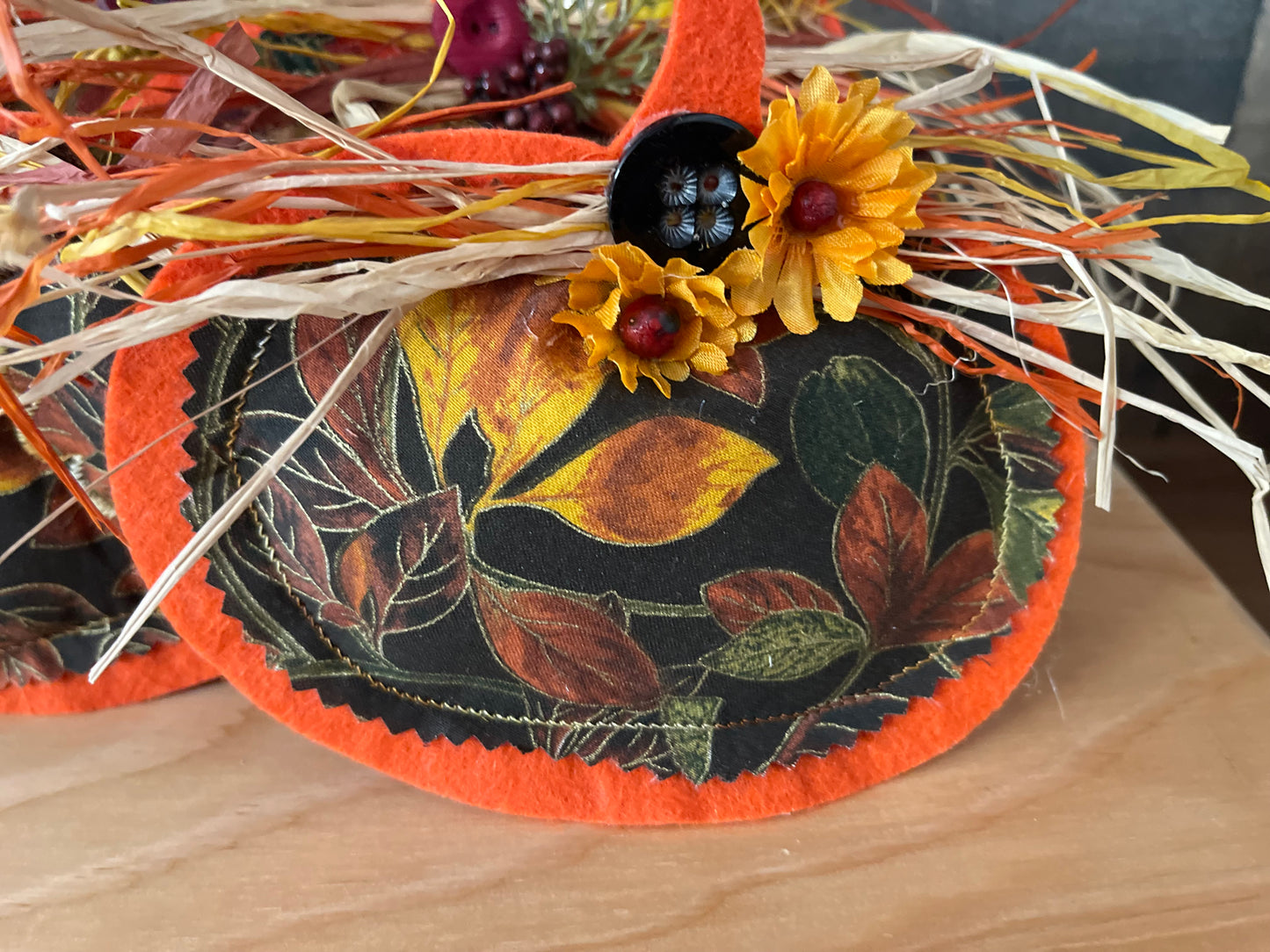 Fall Decorated “Puff” Decor:  Leaf/Pumpkin