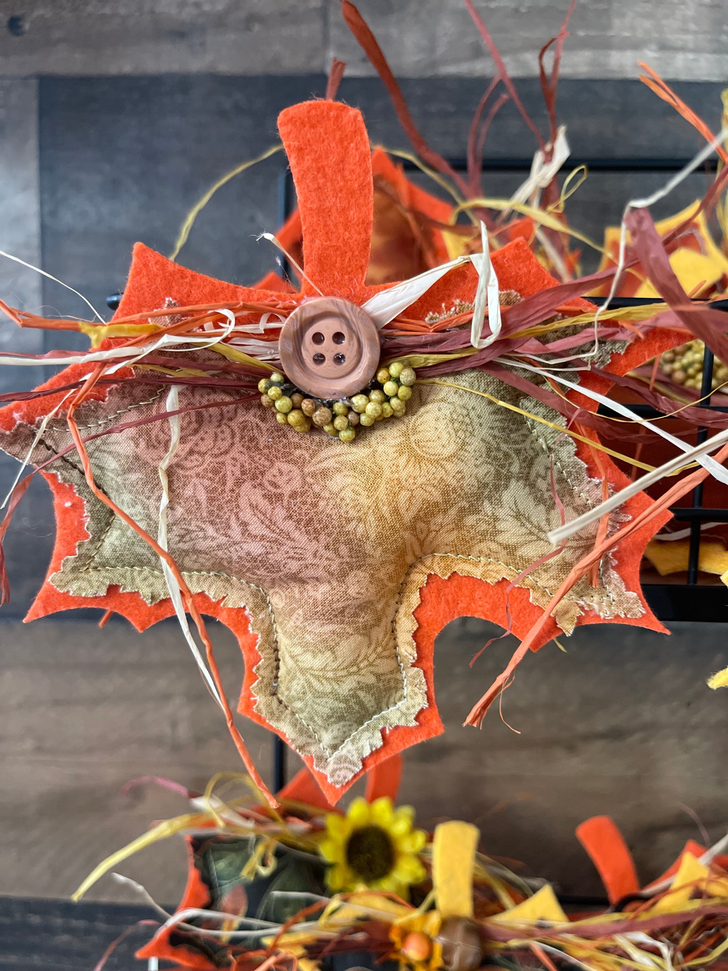 Fall Decorated “Puff” Decor:  Leaf/Pumpkin