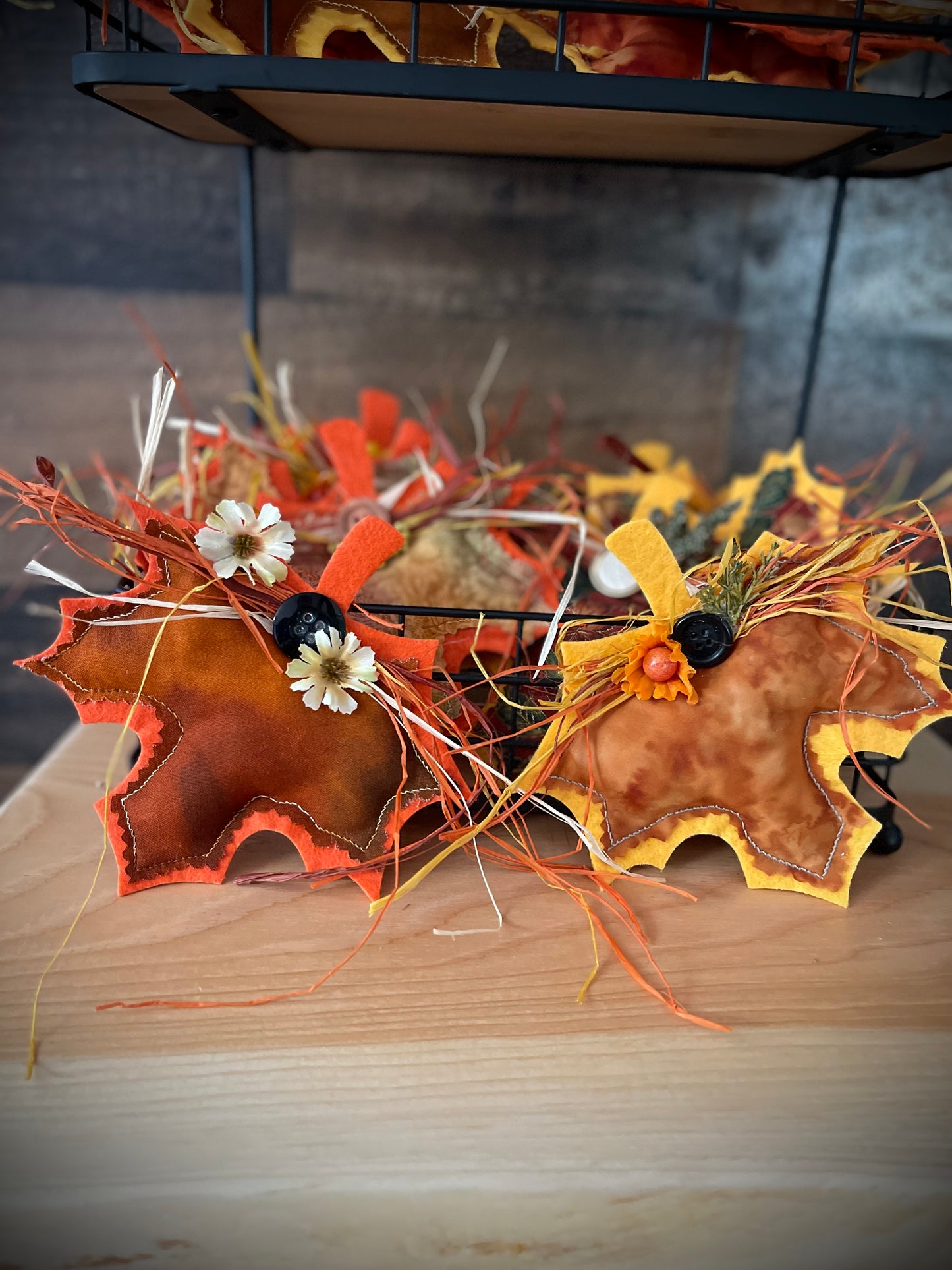 Fall Decorated “Puff” Decor:  Leaf/Pumpkin