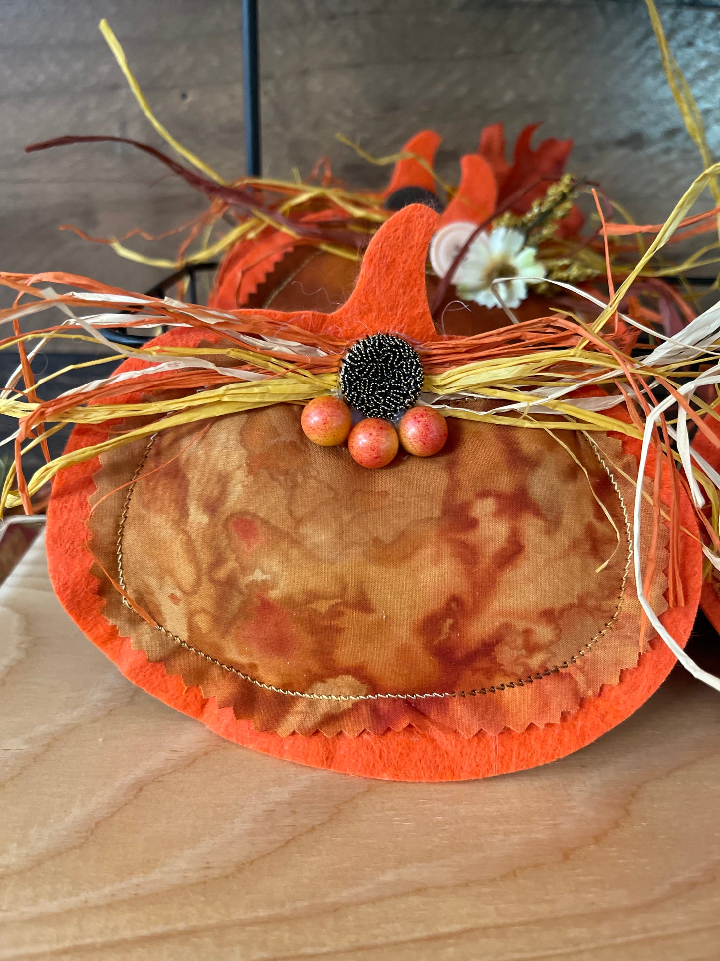 Fall Decorated “Puff” Decor:  Leaf/Pumpkin