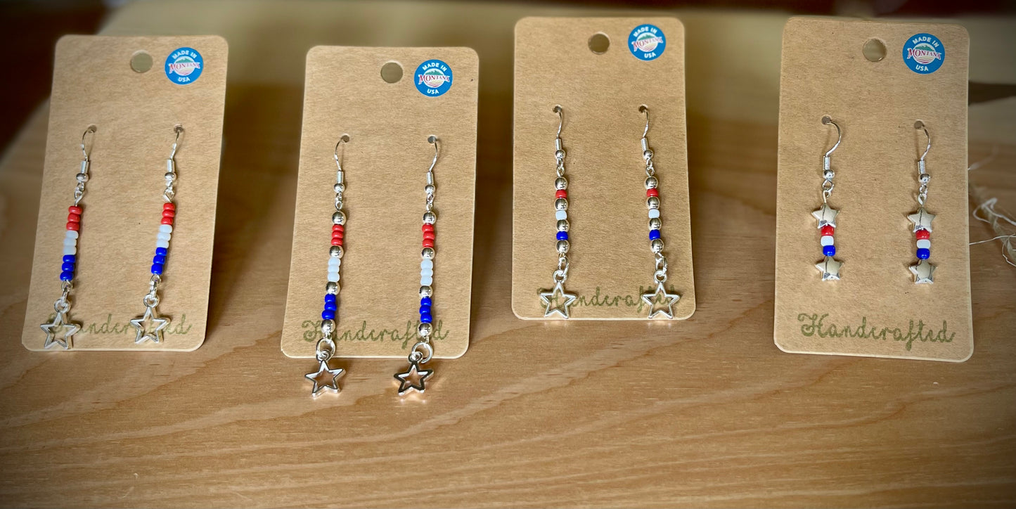Americana Hand-Beaded Earrings