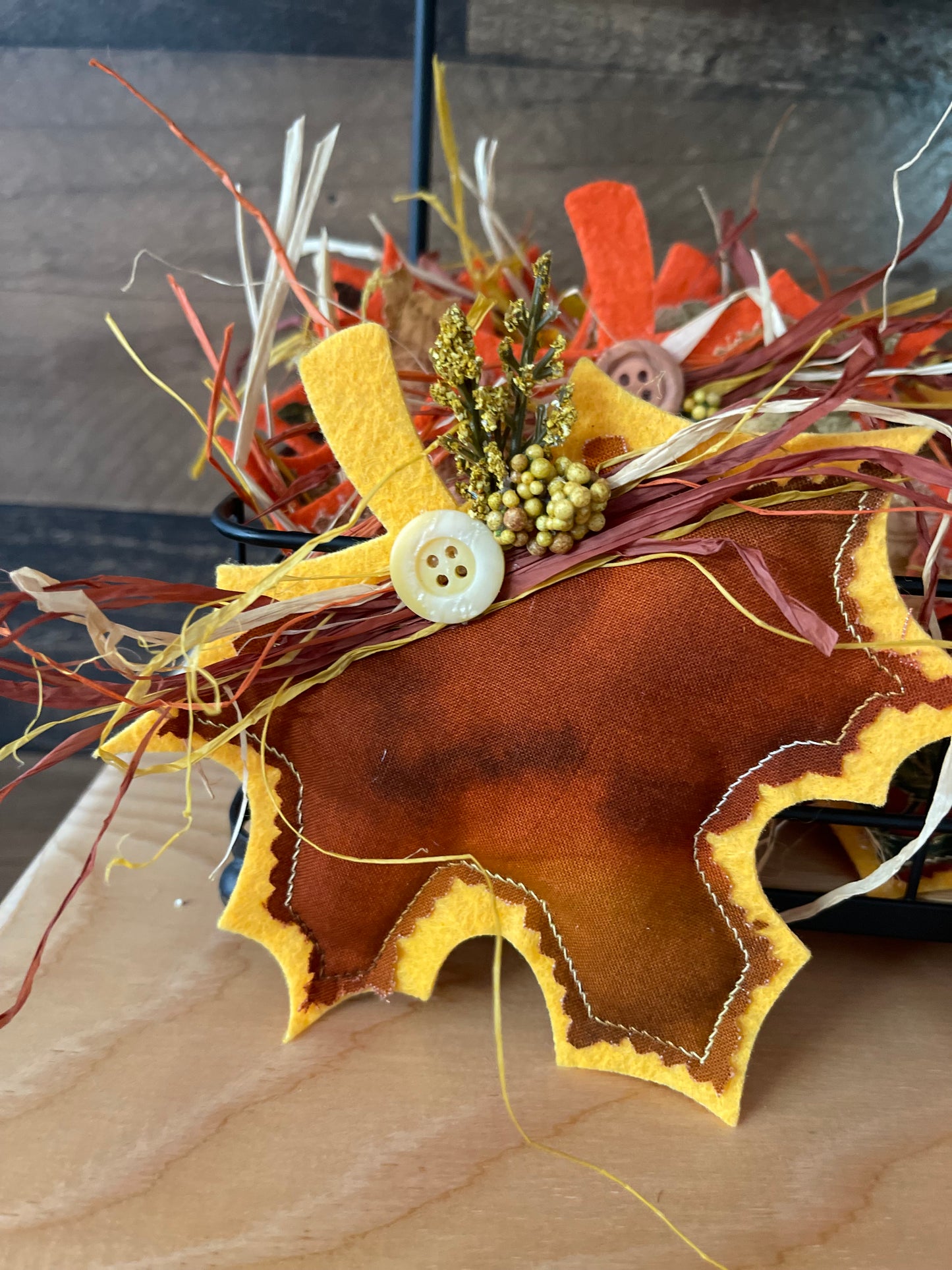 Fall Decorated “Puff” Decor:  Leaf/Pumpkin