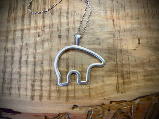 "Zuni" Fetish Bear Necklace in Sterling Silver