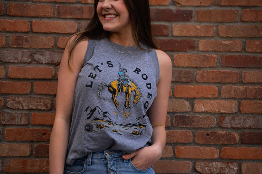 Let's Rodeo Ladies Tank - Granite Heather