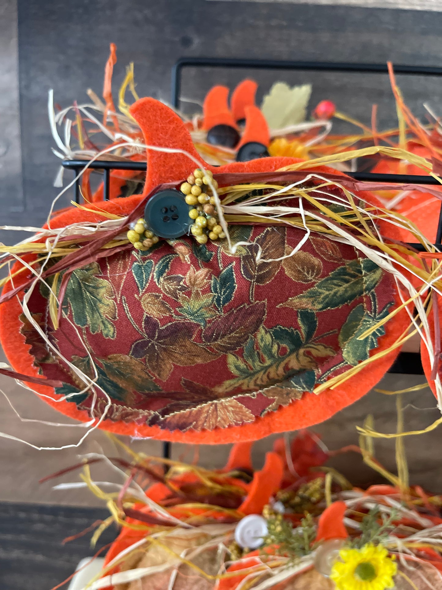 Fall Decorated “Puff” Decor:  Leaf/Pumpkin