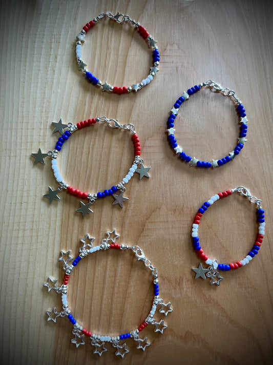 Americana Hand-Beaded Bracelets