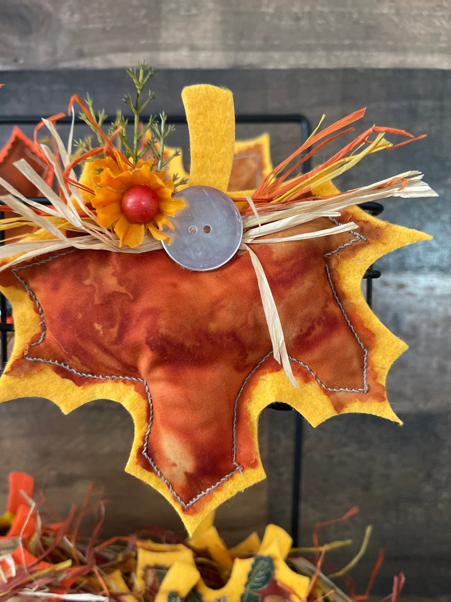 Fall Decorated “Puff” Decor:  Leaf/Pumpkin