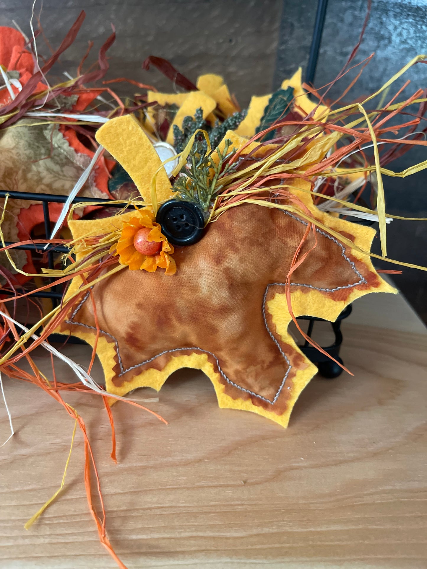 Fall Decorated “Puff” Decor:  Leaf/Pumpkin