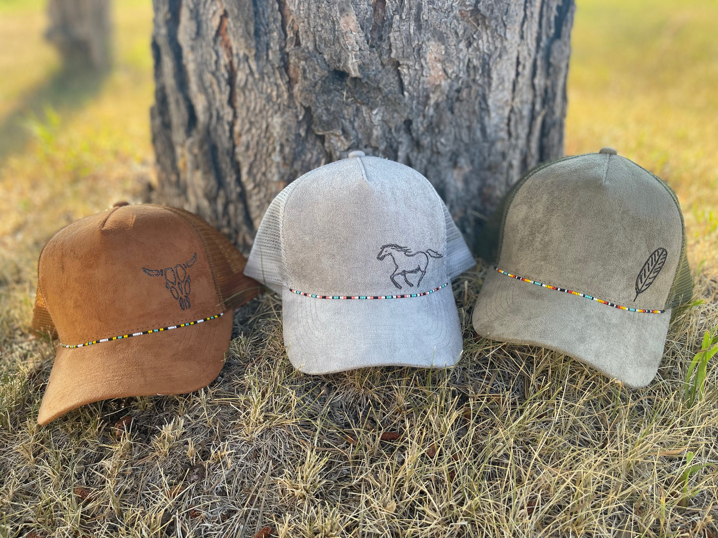 Sagebrush Exclusive x Crazy Kate Designs Hand-Beaded/Hand-Burned Baseball Caps