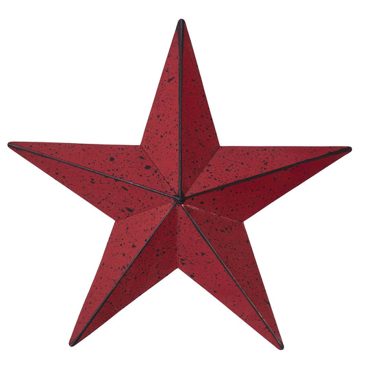 Colgante de pared rojo con estrella de metal facetado (mediano)