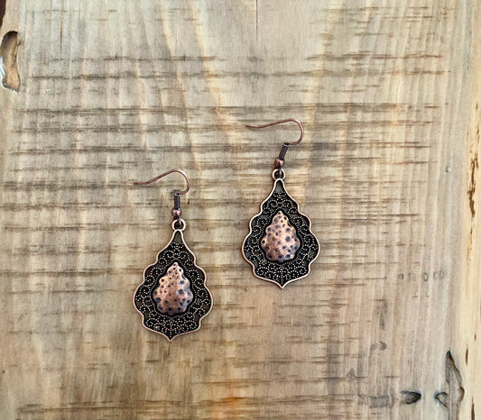 Pendientes con cuentas a mano: Cobre