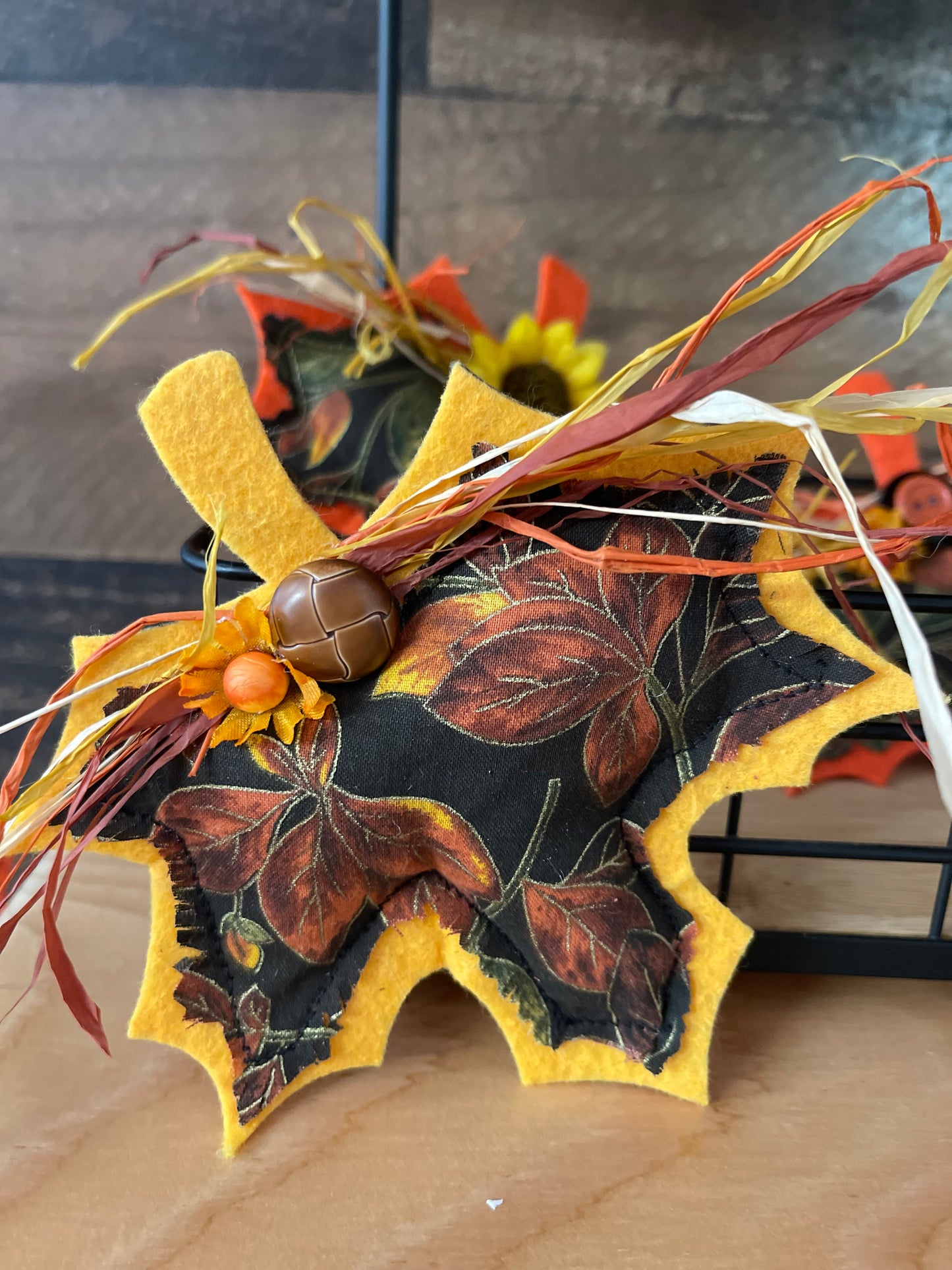 Fall Decorated “Puff” Decor:  Leaf/Pumpkin