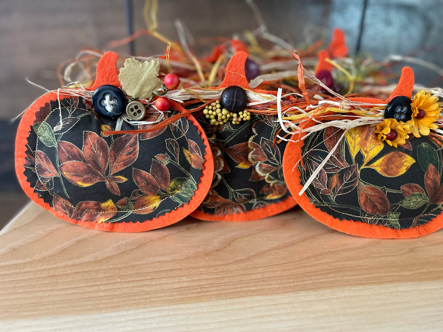 Fall Decorated “Puff” Decor:  Leaf/Pumpkin