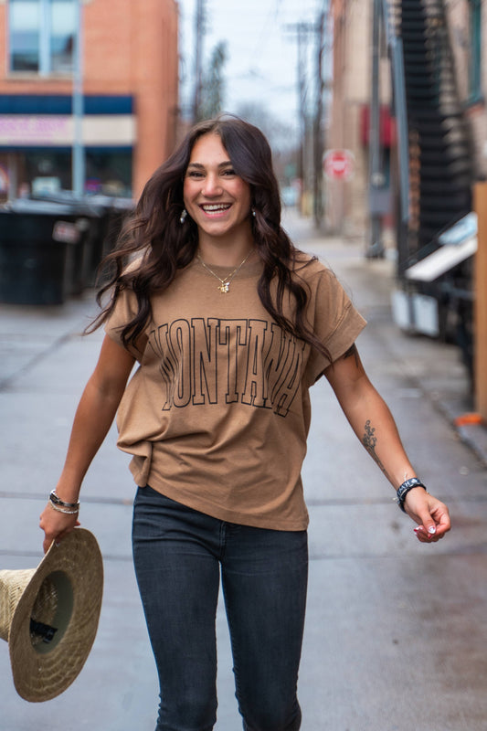 Montana Ladies Relaxed Tee - Washed Coyote Brown