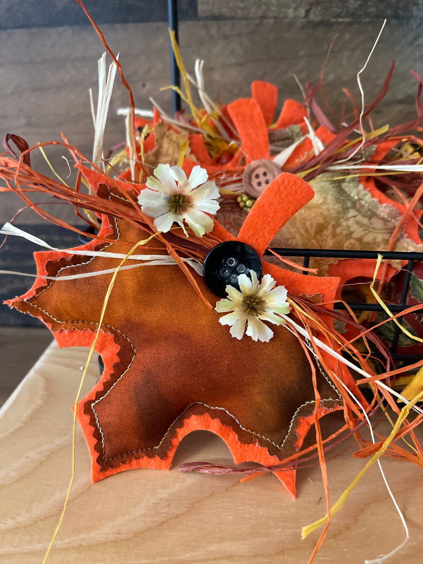 Fall Decorated “Puff” Decor:  Leaf/Pumpkin