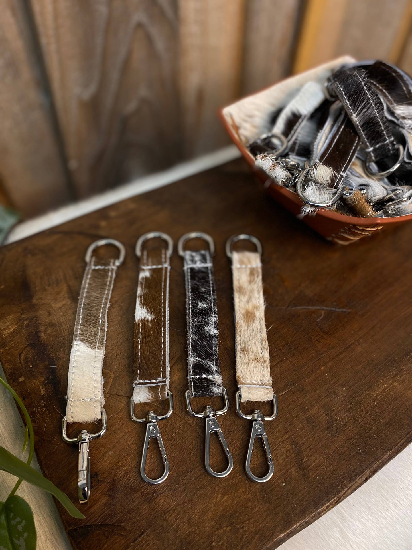 Cowhide Keychain Wristlet 