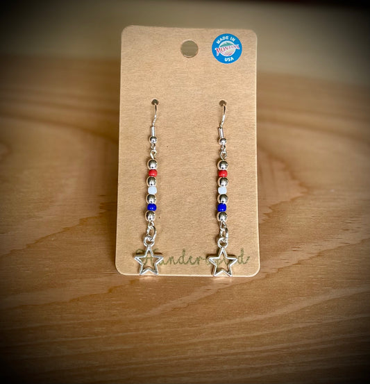 Americana Hand-Beaded Earrings