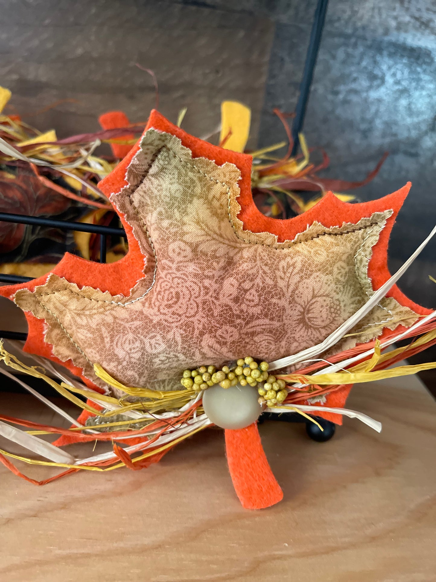 Fall Decorated “Puff” Decor:  Leaf/Pumpkin